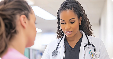 Healthcare provider reviewing a treatment plan with a patient